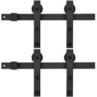 vidaXL Jeux de ferrures pour portes coulissantes 2 pcs. 200 cm acier noir