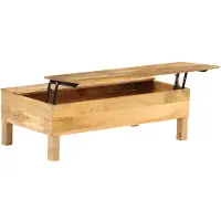vidaXL Table basse en bois de manguier massif 110 x 55 x 35 cm