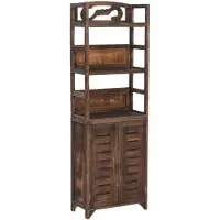 vidaXL Vitrine Marron foncé 46x24x140 cm Bois massif de Paulownia
