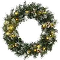 vidaXL Couronne de Noël avec lumières LED Vert 45 cm PVC