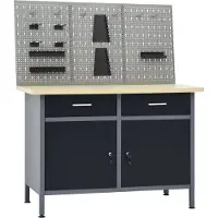 vidaXL Établi avec 3 panneaux à outils