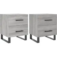 vidaXL Tables de chevet 2 pcs sonoma gris 40x35x47,5 cm