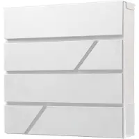 BRASQ Letterbox Hanging White Deluxe - Boîte aux lettres murale avec serrure et compartiment à journaux - avec matériel de montage et 2 clés - Boîte aux lettres - boîte postale - boîte à lettres -