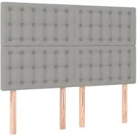 vidaXL Têtes de lit 4 pcs. Gris clair 72x5x78/88 cm Tissu