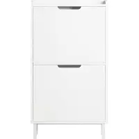SoBuy Meuble à Chaussures 2 Abattants Blanc