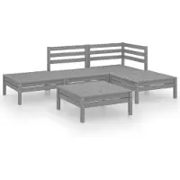 vidaXL Ensemble de salon de jardin 5 pièces pin massif gris