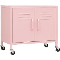 vidaXL Armoire de rangement Rose 60x35x56 cm Acier