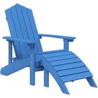 vidaXL Chaise de jardin Adirondack avec repose-pieds HDPE Aquablaude