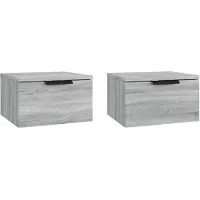 vidaXL Tables de chevet murales 2 pcs Sonoma gris 34x30x20 cm
