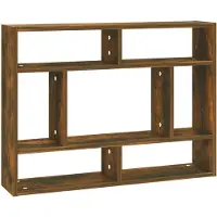 vidaXL Étagère murale Chêne fumé 75x16x55 cm Bois d'ingénierie