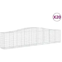 vidaXL Gabions avec arc surélevé 20 pcs. 400x50x80/100cm Fer galvanisé