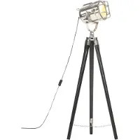 vidaXL Lampe sur pied Noir Mango Bois massif 97 cm