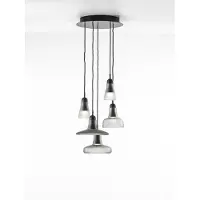 Brokis Shadows Lot de 5 - PC929 - Capuchon de Plafond Rond Triplex Opal (CGC 39) | American Walnut (CCS 757) | Glossy