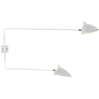 Serge Mouille 2 Lampe d'applique à bras droit rotatif White