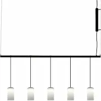 Santa & Cole Cirio Lineal Suspension 1 Module White Opal Glass | Circular | DALI