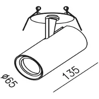 Raat Tube AS.65 GU10 Serie Spot de Plafond White | Recessed Base