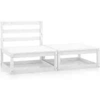 vidaXL Ensemble de salon de jardin 2 pièces blanc pin massif