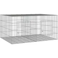 vidaXL Cage à lapins 2 panneaux 110x79x54 cm Fer galvanisé