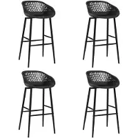 vidaXL Tabouret de bar 4 pcs. noir