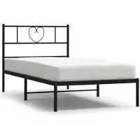 vidaXL Cadre de lit avec tête de lit en métal noir 80x200 cm