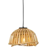 QAZQA Suspension orientale noire avec bambou naturel 30 cm - Pua