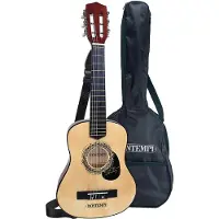 Bontempi Guitare en bois avec bandoulière 6 cordes et housse