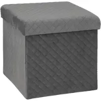 5 Five Tabouret Pliant en Velours Gris