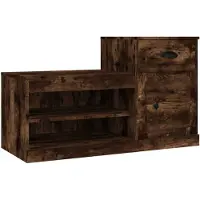 vidaXL Armoire à chaussures chêne fumé 100x42x60 cm bois d'ingénierie