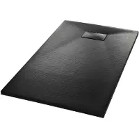 vidaXL Bac de douche SMC Noir 120 x 70 cm