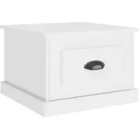 vidaXL Table basse blanche 50x50x35 cm bois composite
