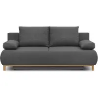 Cstore BANQUETTE CONVERTIBLE 3 PLACES MIKA - TISSU GRIS - COFFRE DE RANGEMENT - L 192 X H 84 X P 93 CM