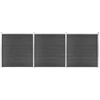 vidaXL Ensemble d'éléments de clôture WPC 526x186 cm Noir