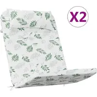 vidaXL Coussins d'adirondack 2 pcs. Tissu Oxford à motif de feuilles