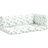 vidaXL Coussins de palette lot de 3 motif de feuilles tissu Oxford