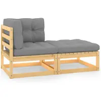 vidaXL Ensemble salon de jardin 2 pièces avec coussins pin massif