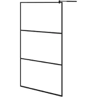 vidaXL Cabine de douche à l'italienne transparente 115x195 cm ESG glass black