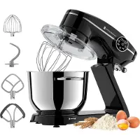 Kitchenbrothers Robot de cuisine - Ecran tactile et minuteur - Robot de cuisine - 6.2L - 1800W - Mixeur de cuisine - Aluminium - Noir