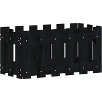 vidaXL Jardinière avec design de clôture noir 60x30x30 cm pin massif