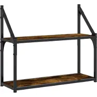 vidaXL Étagère murale 2 niveaux chêne fumé 60x21x51 cm