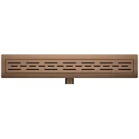 Wiesbaden Caniveau de douche avec bride et grille 100 x 7 cm bronze brossé cuivre PVD 33.4623