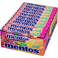 Mentos Fruit Roll Bonbons Fruités Assortis 40 Paquets - 1520g Gourmandise Sucrée À Partager