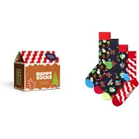 Happy socks Gingerbread Houses Gift Set Half Long Socks 4 Pairs Multicolore EU 36-40