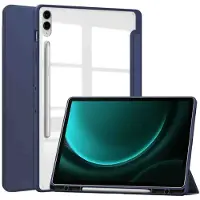 IMoshion Coque tablette rigide Trifold Samsung Tab S10 Plus / Tab S9 FE Plus / Tab S9 Plus 12.4 pouces - Bleu foncé