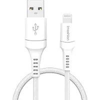 IMoshion ﻿Câble Lightning vers USB - Non MFi - Textile tressé - 1,5 mètre - Blanc