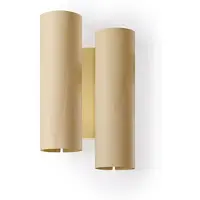 Lzf Black Note Duplet LED Wall Lamp Dimmable 0-10V | Natural Beech | Gold