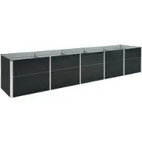 vidaXL Parterre de jardin surélevé Acier galvanisé 400x80x77 cm Anthracite