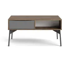 Ebuy24 Elly Table basse avec 1 tiroir et 3 tablettes de rangement marron,gris.