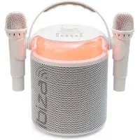 Ibiza Sound Lecteur Karaoké portable Karahome avec 2 micros Blanc