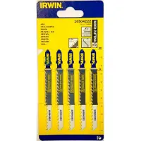 Irwin Tools Jeu de 5 lames HCS pour scie sauteuse T101D à bois - IRWIN - Coupe fine et droite - Denture 6TPI