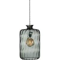 Ebb & Flow Pillar Suspension Silver, Twisted | Smokey Grey Dimples E27IP20